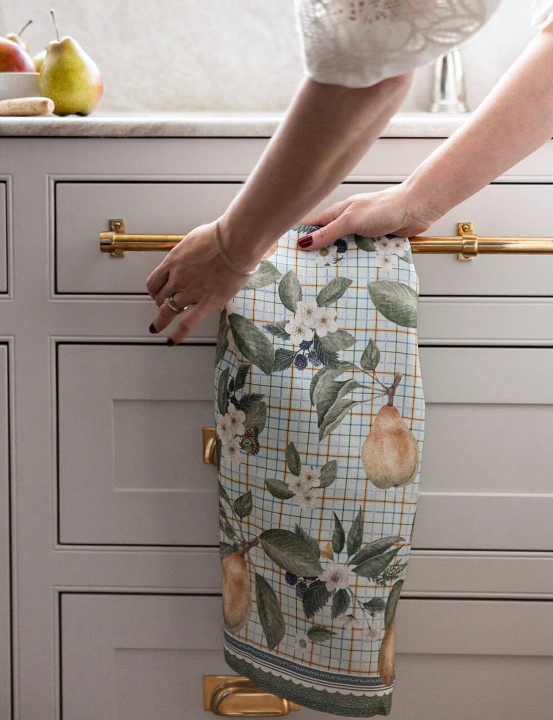 Pear Linen Tea Towel