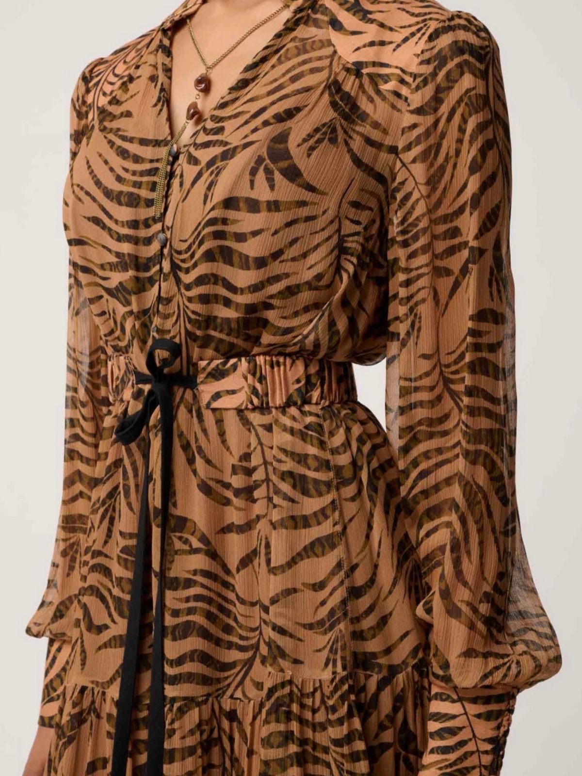 Solene Sheer Viscose Midi Dress | Exotica
