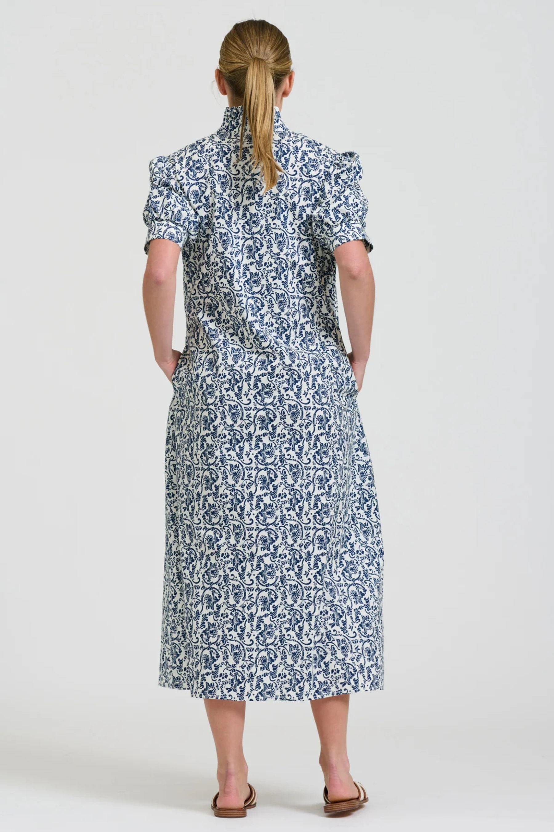 Anais Frill Collar Dress | Geo Floral
