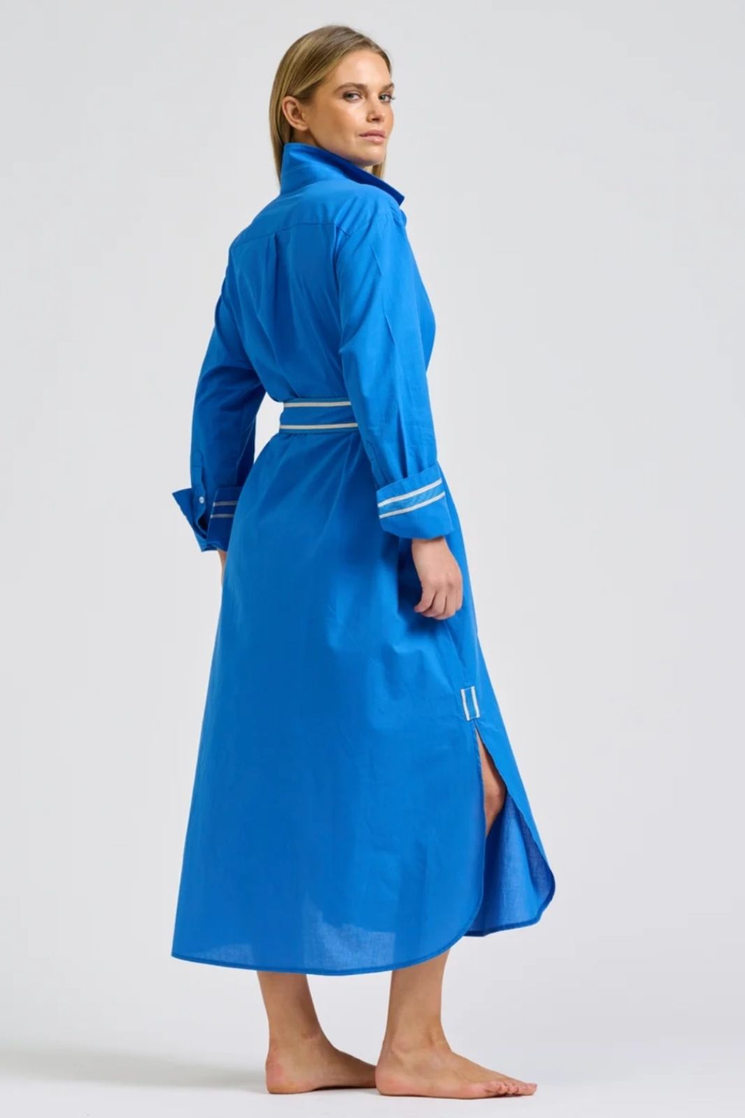 Pia Longline Shirtdress | Bright Blue