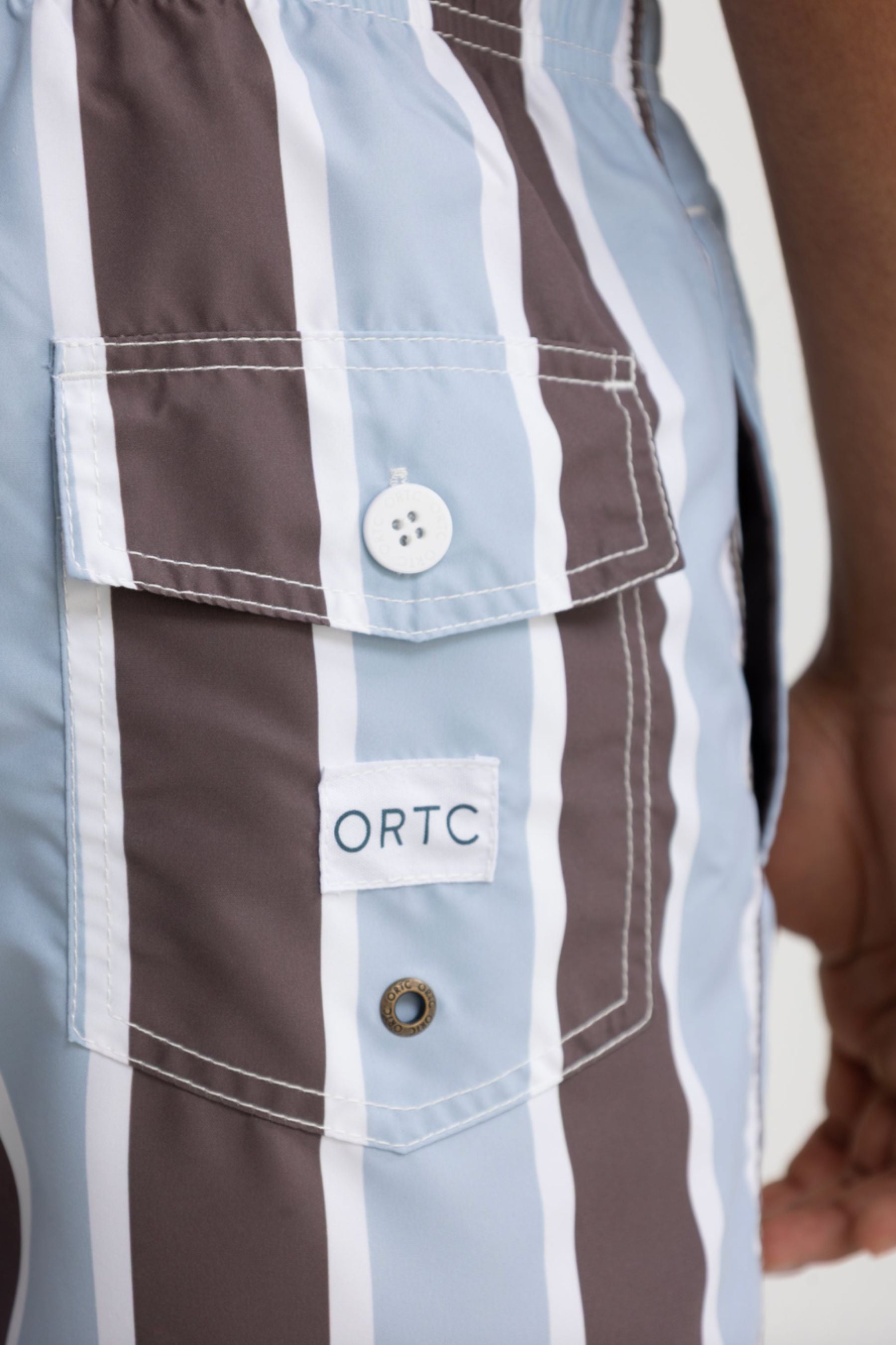 Hamelin Stripe Swim Shorts | Bark &amp; Mist Blue