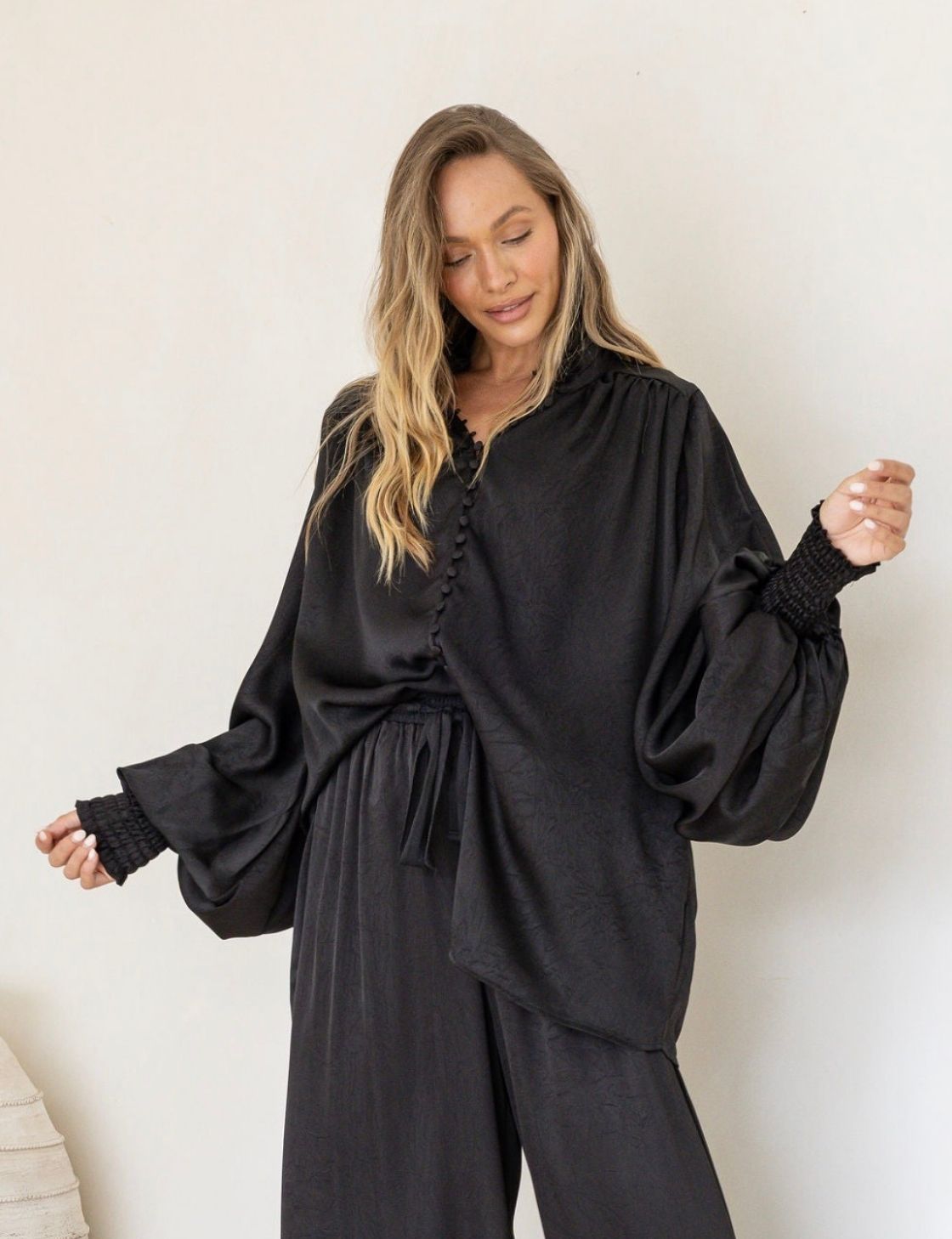 Portofino Wide Leg Pant | Black