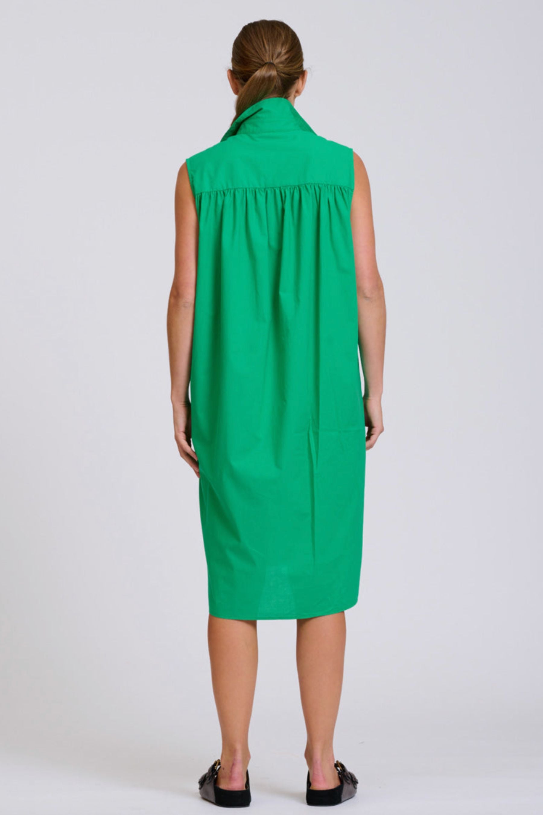 The Sandra Relaxed Shirtdress | Bright Green