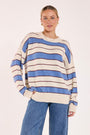 Holly Knit | Cream Cobalt Stripe