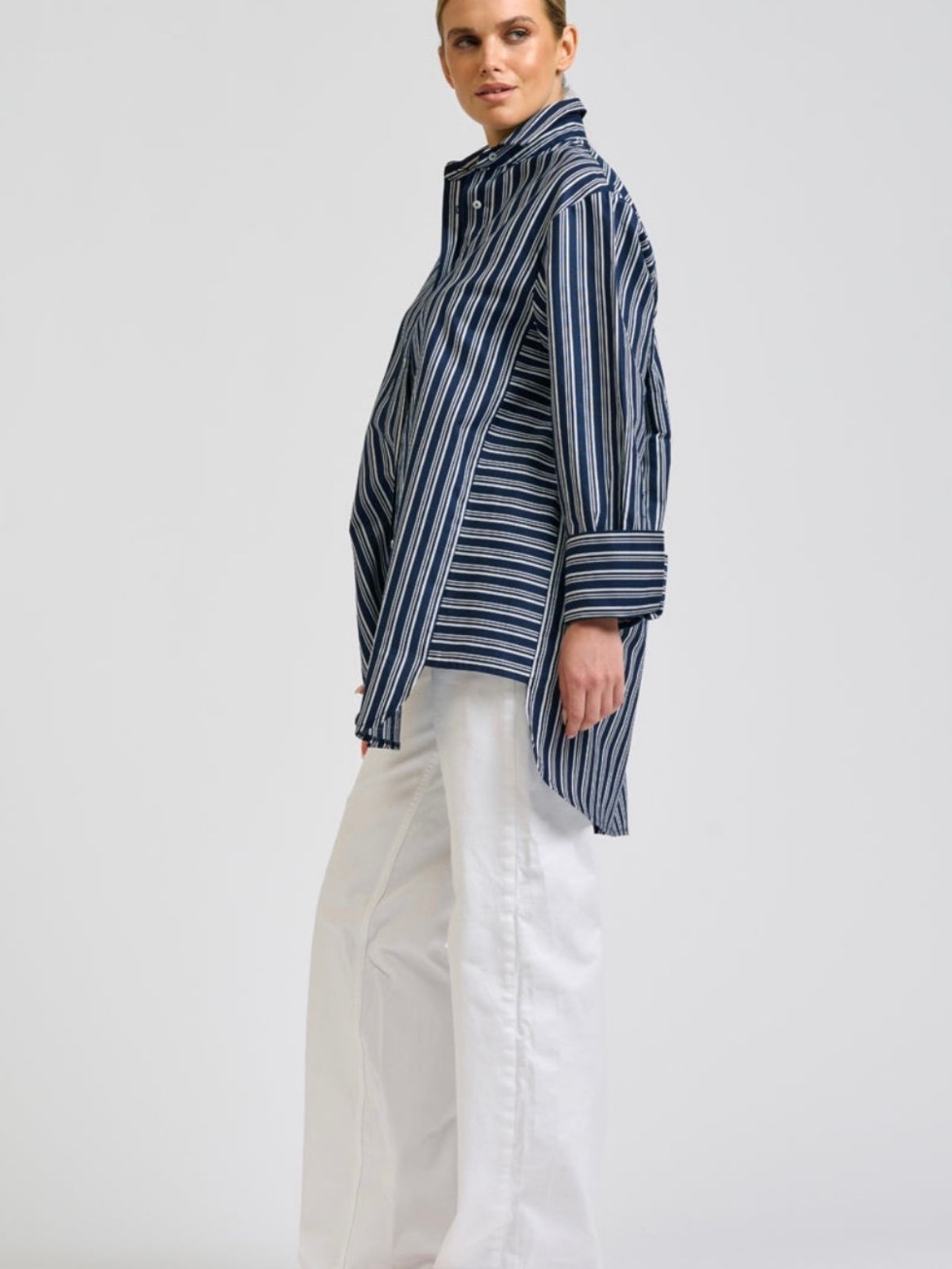 The Andrea Shirt | Bold Navy Stripe