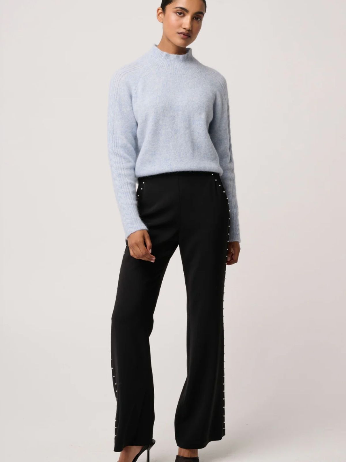 Savanna Alpaca Wool Blend Sweater | Blue Frost