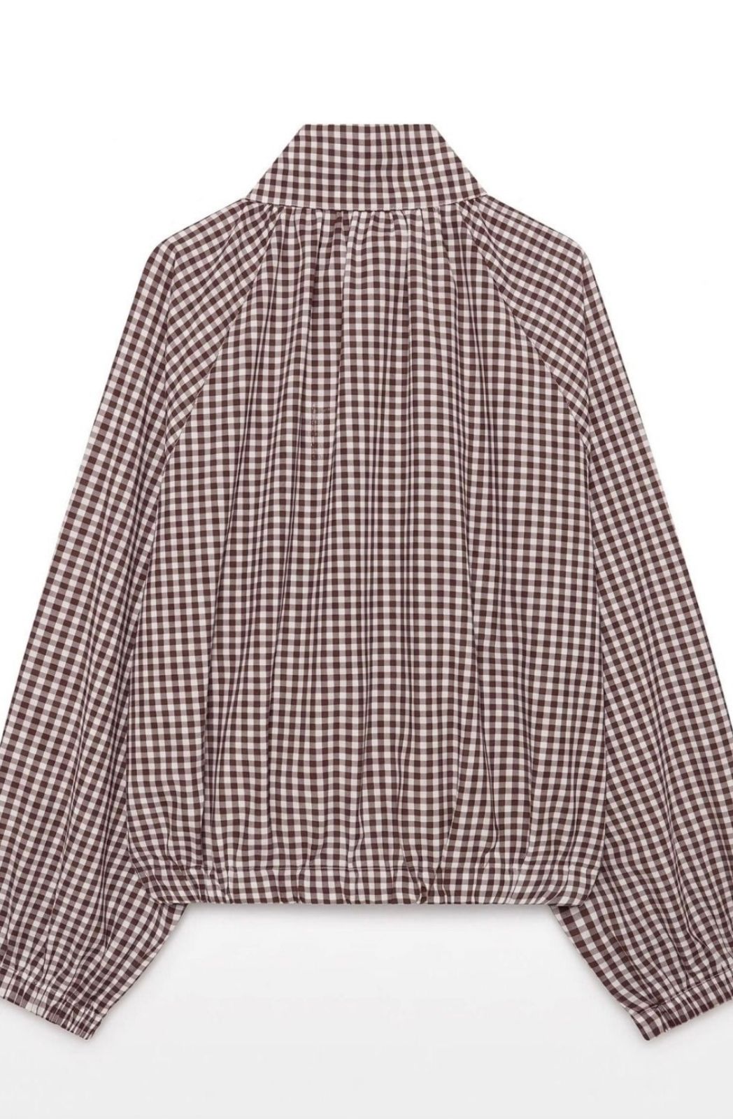 Gingham Drawstring Jacket | Chocolate