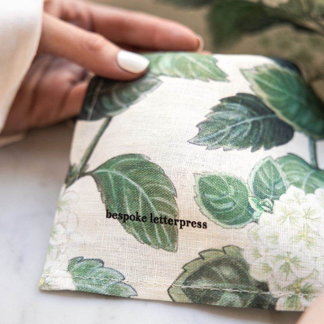 Hydrangea Linen Tea Towel