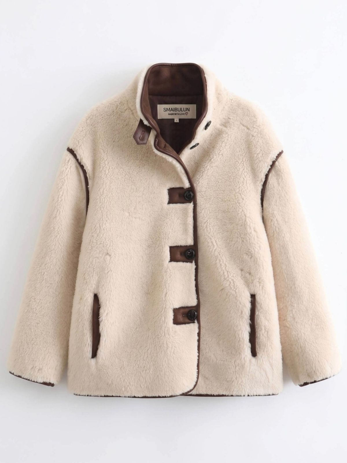 Teddy Fur Jacket | Natural/Choc