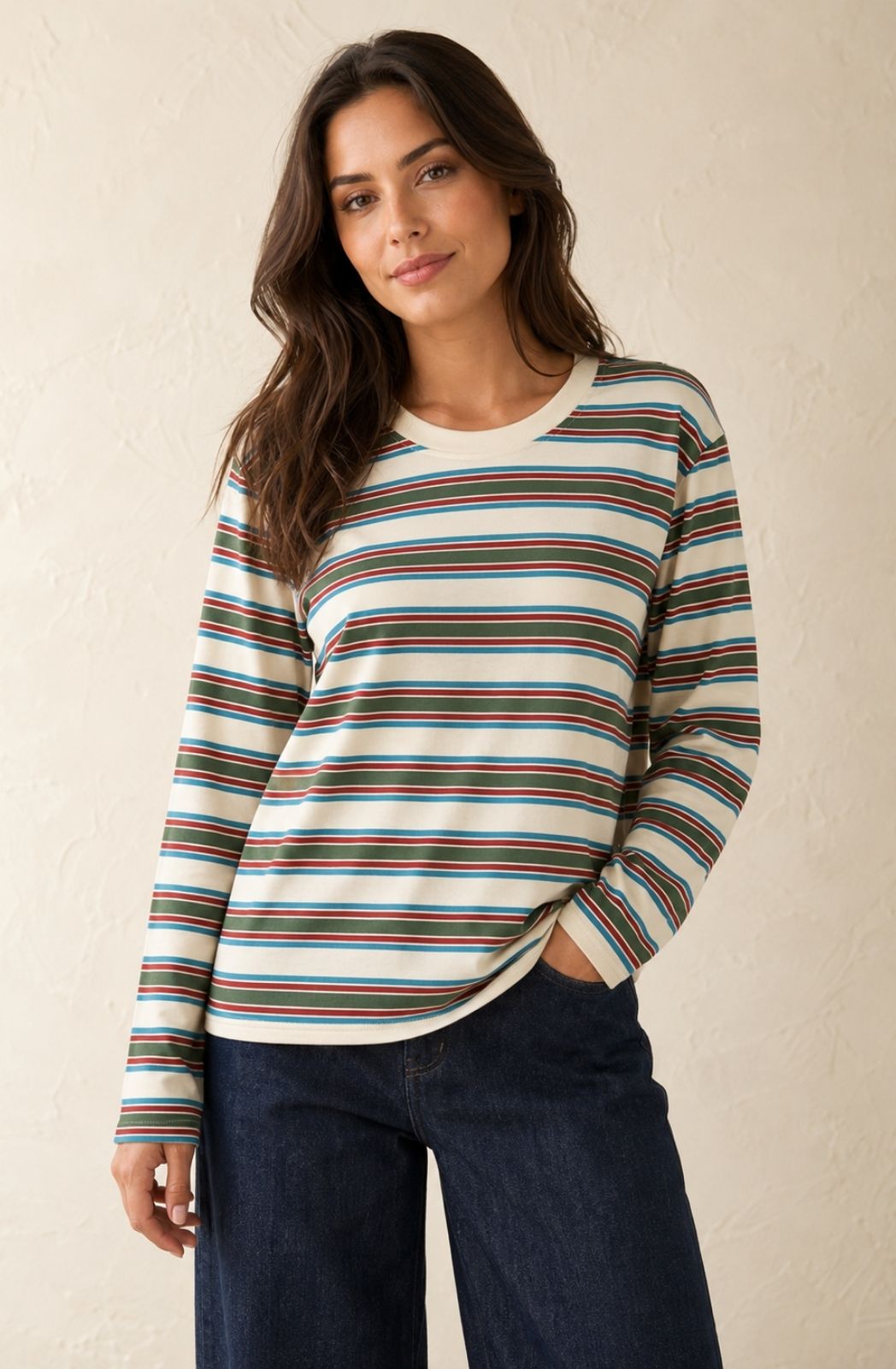 Vacation Stripe Tee | Green Stripe