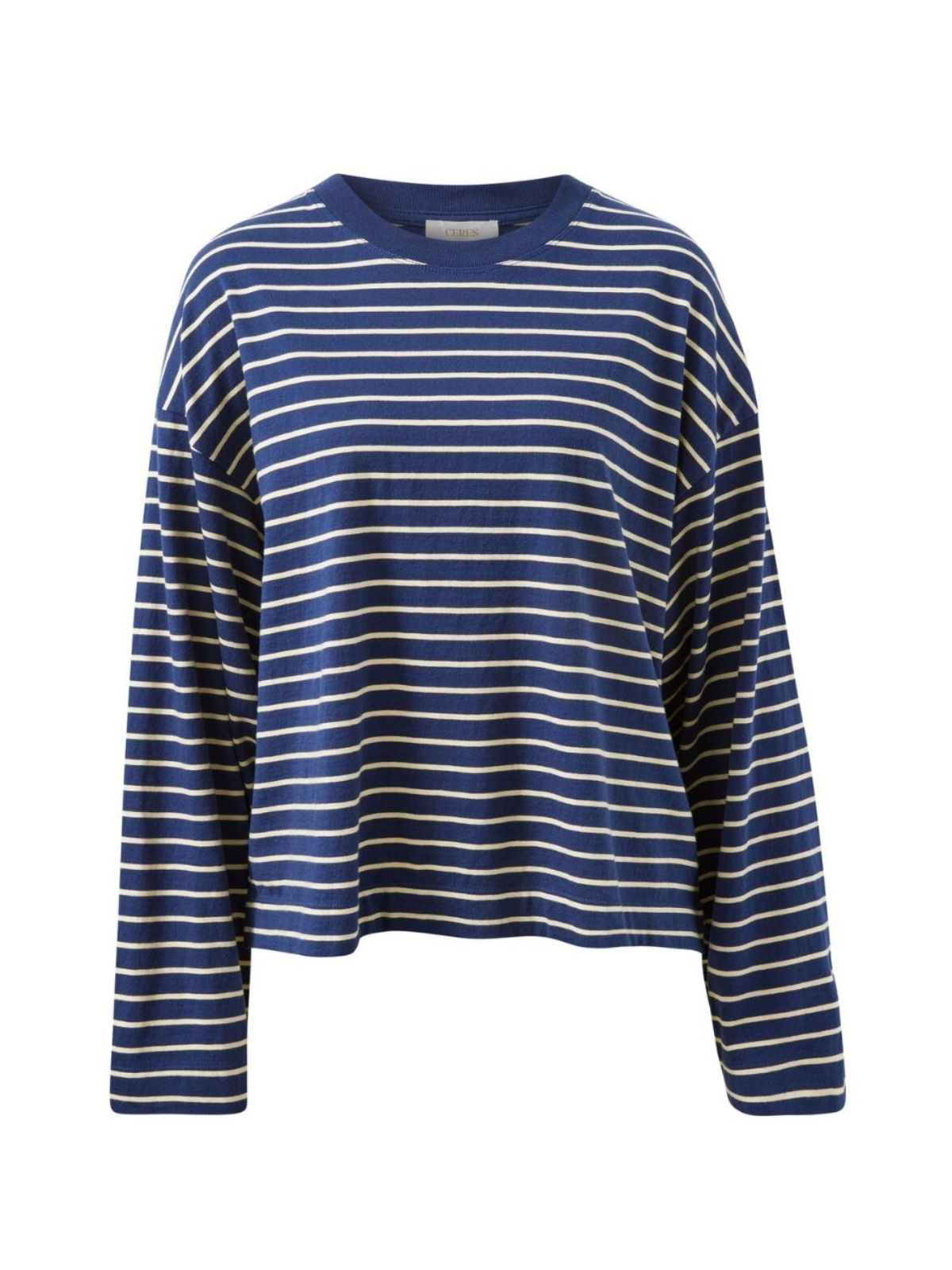 Beau Long Sleeve Slouchy Tee | Heritage Navy/ Marshmellow Stripe