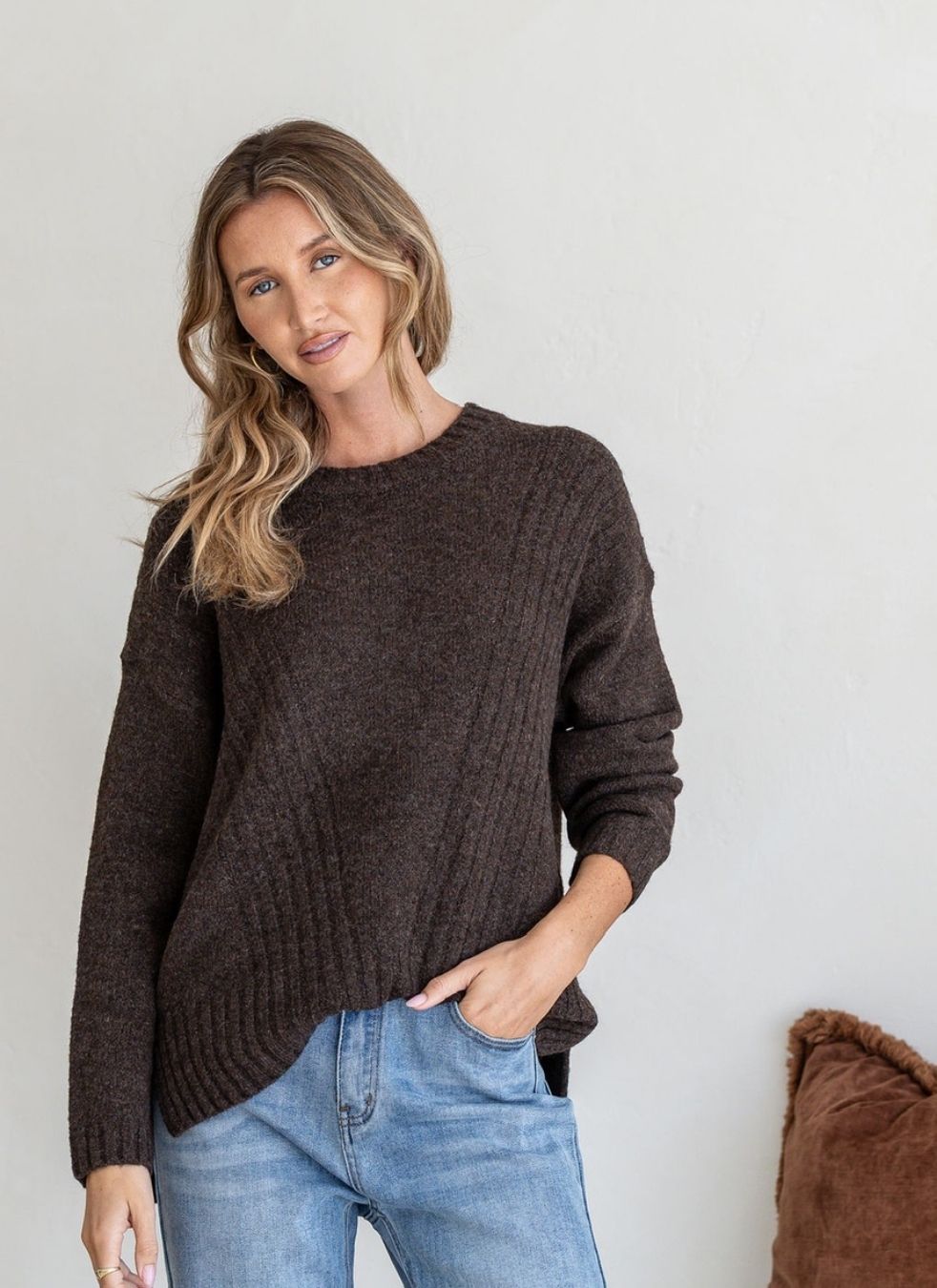 Rib Detail Knit | Chocolate