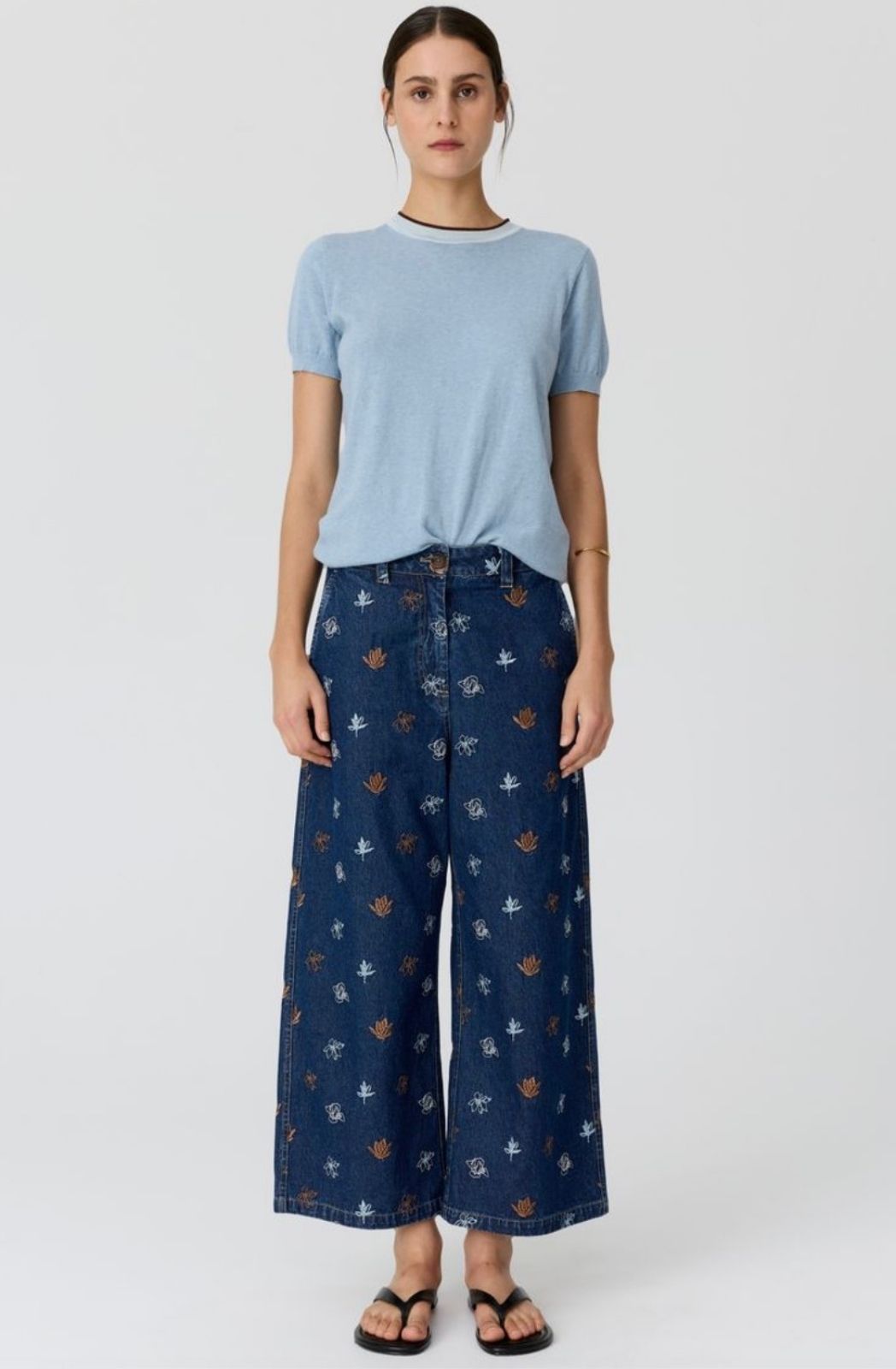 Dillon Tee With Tipping | Blue/Choc
