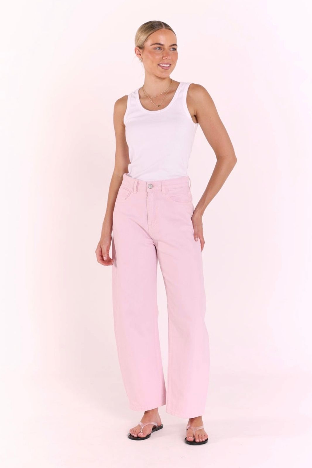 Lola Barrel Jean | Pink