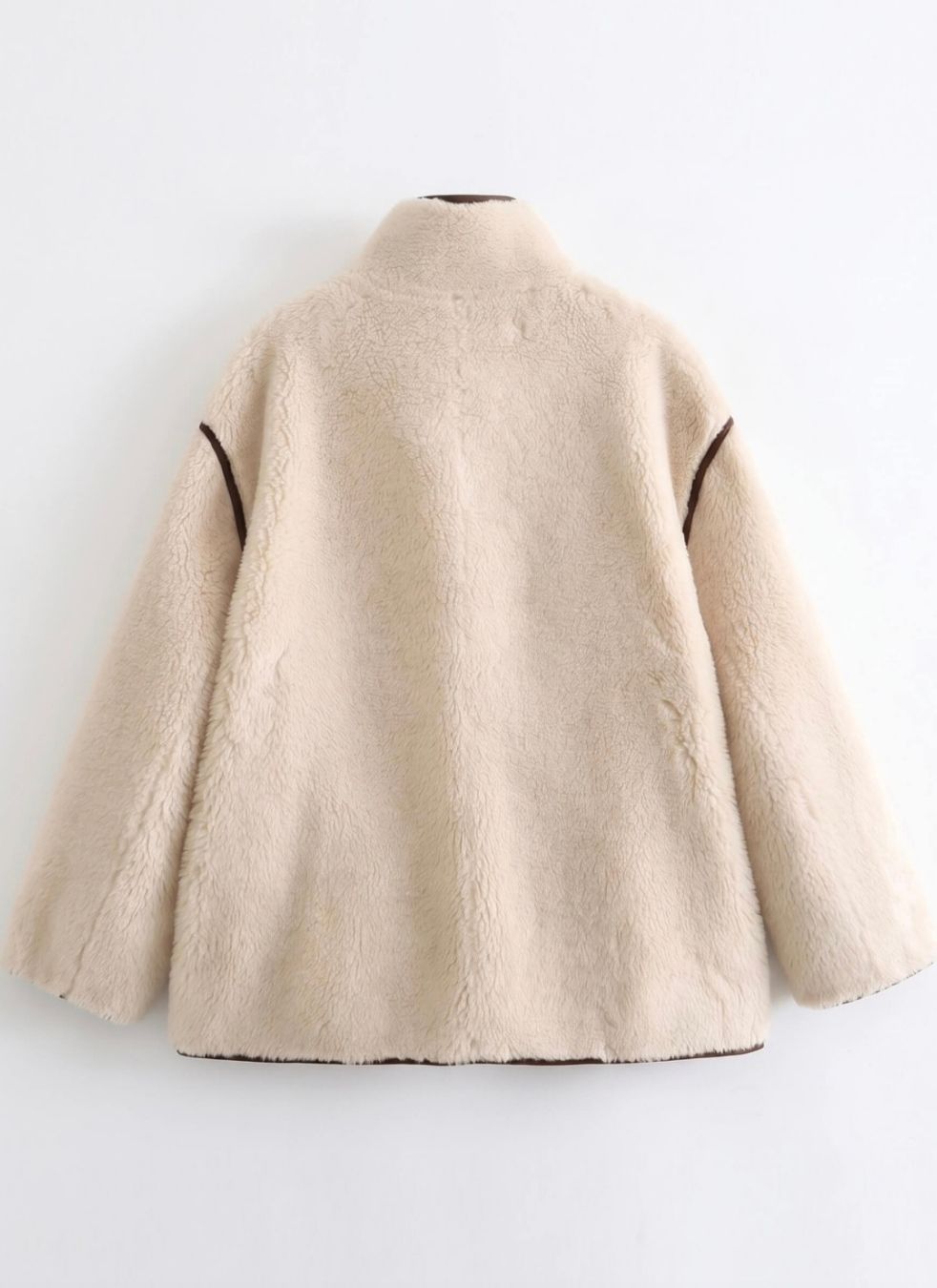 Teddy Fur Jacket | Natural/Choc