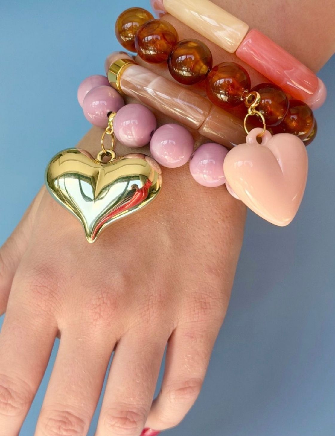 Bubble &amp; Heart Bracelet | Amber