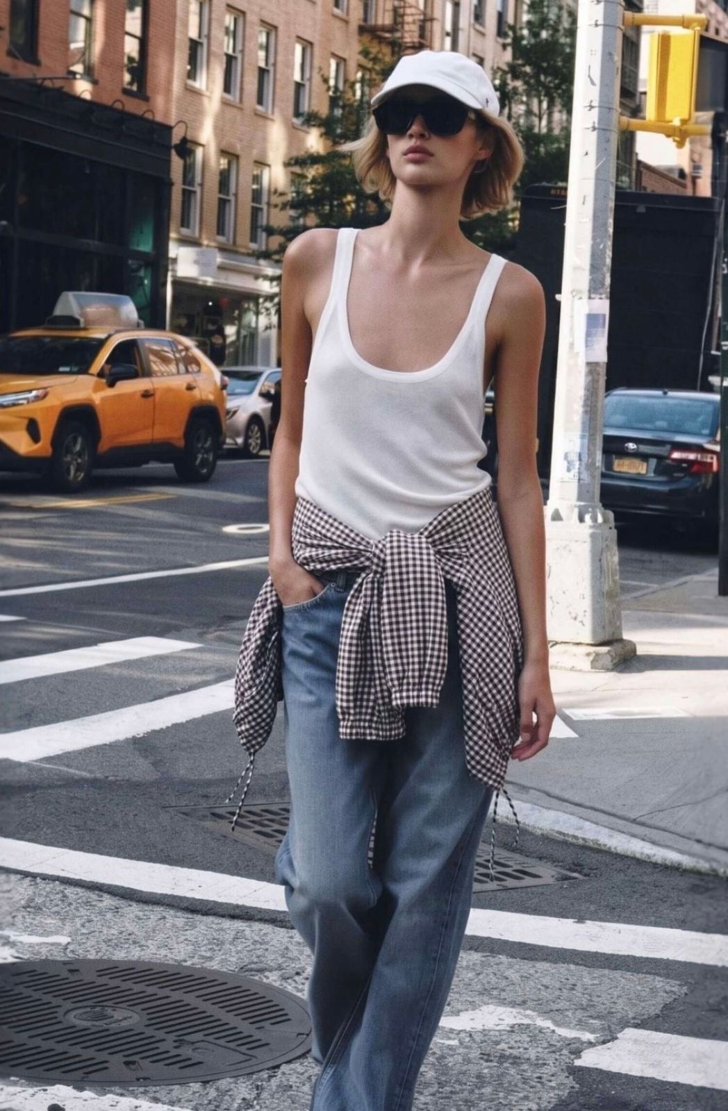 Gingham Drawstring Jacket | Chocolate