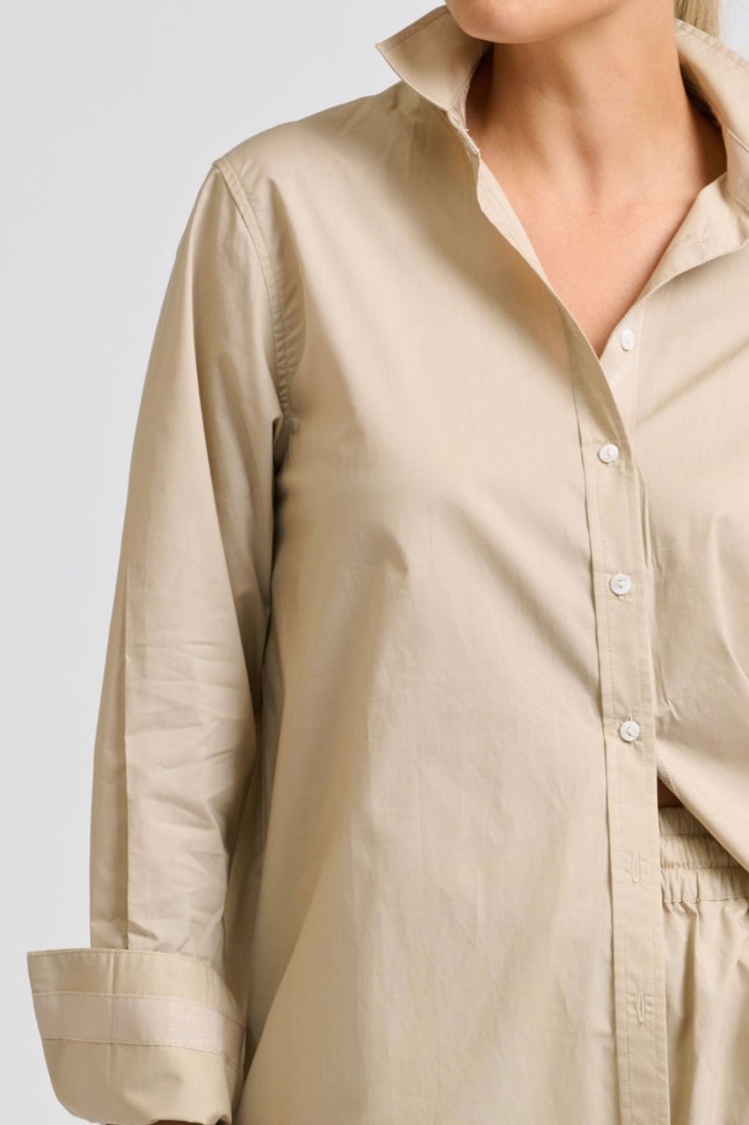 Elodie Trim Shirt | Biscuit