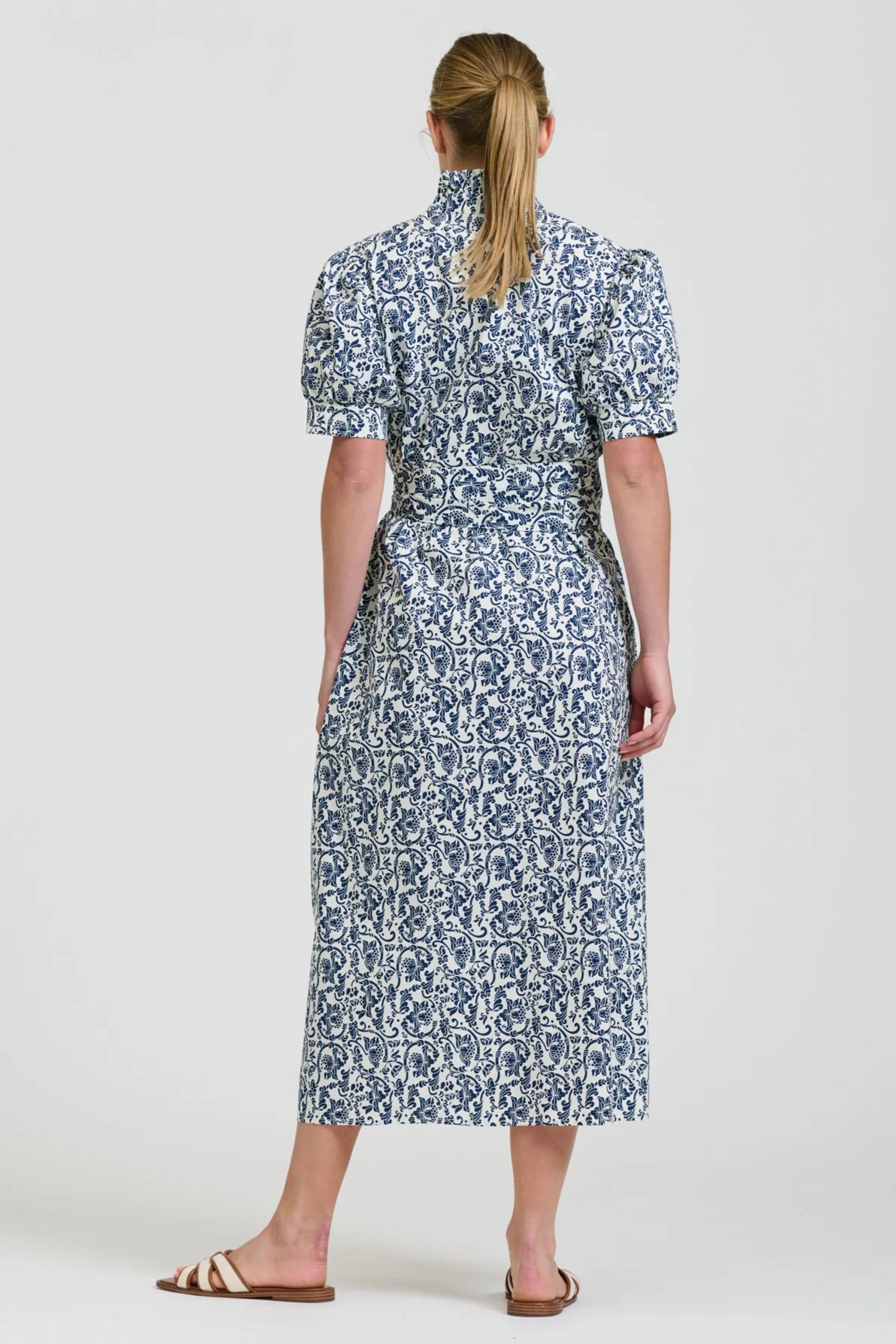 Anais Frill Collar Dress | Geo Floral