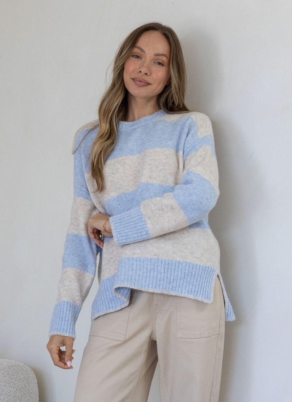 Stripe Canyon Knit | Blue &amp; Natural