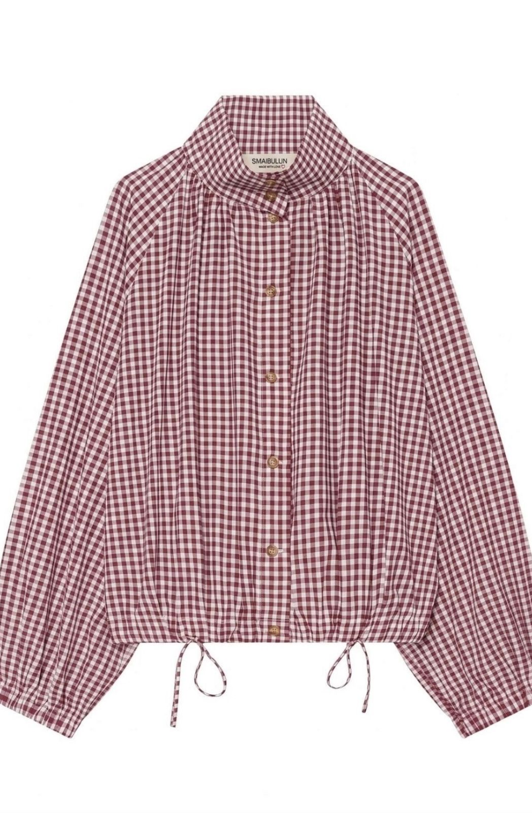 Gingham Drawstring Jacket | Cherry