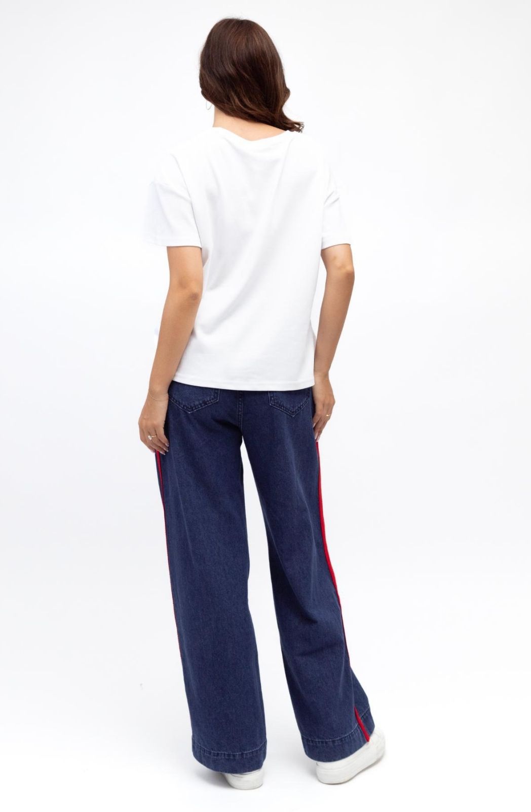 Denim Pant With Trim | White