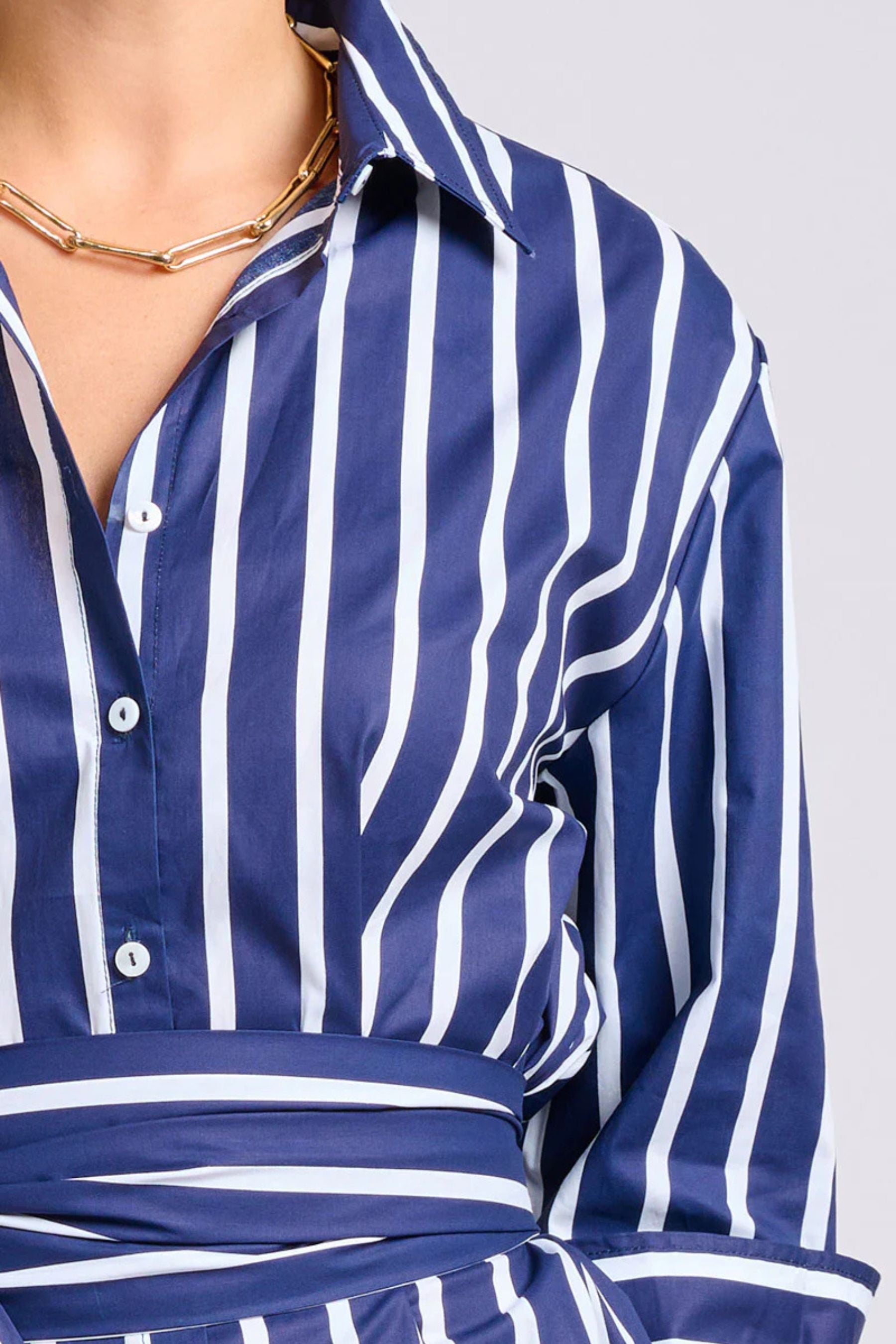 Luna Oversized Dress | Navy with White Stripe