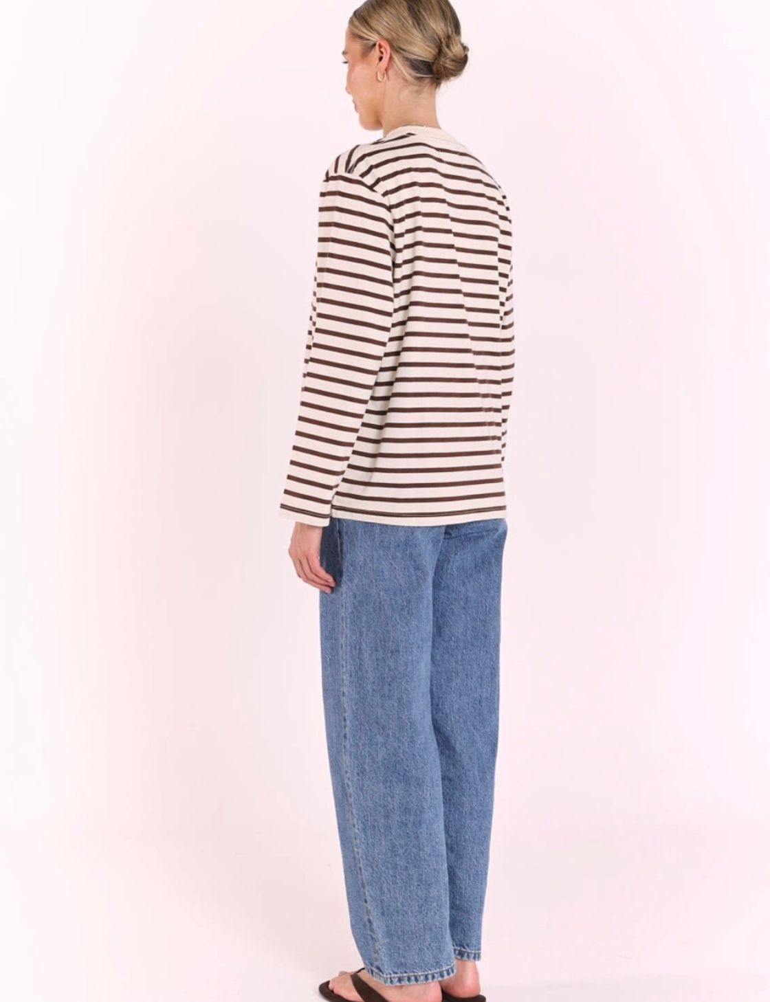 Carter Long Sleeve Tee | Chocolate Cream Stripe