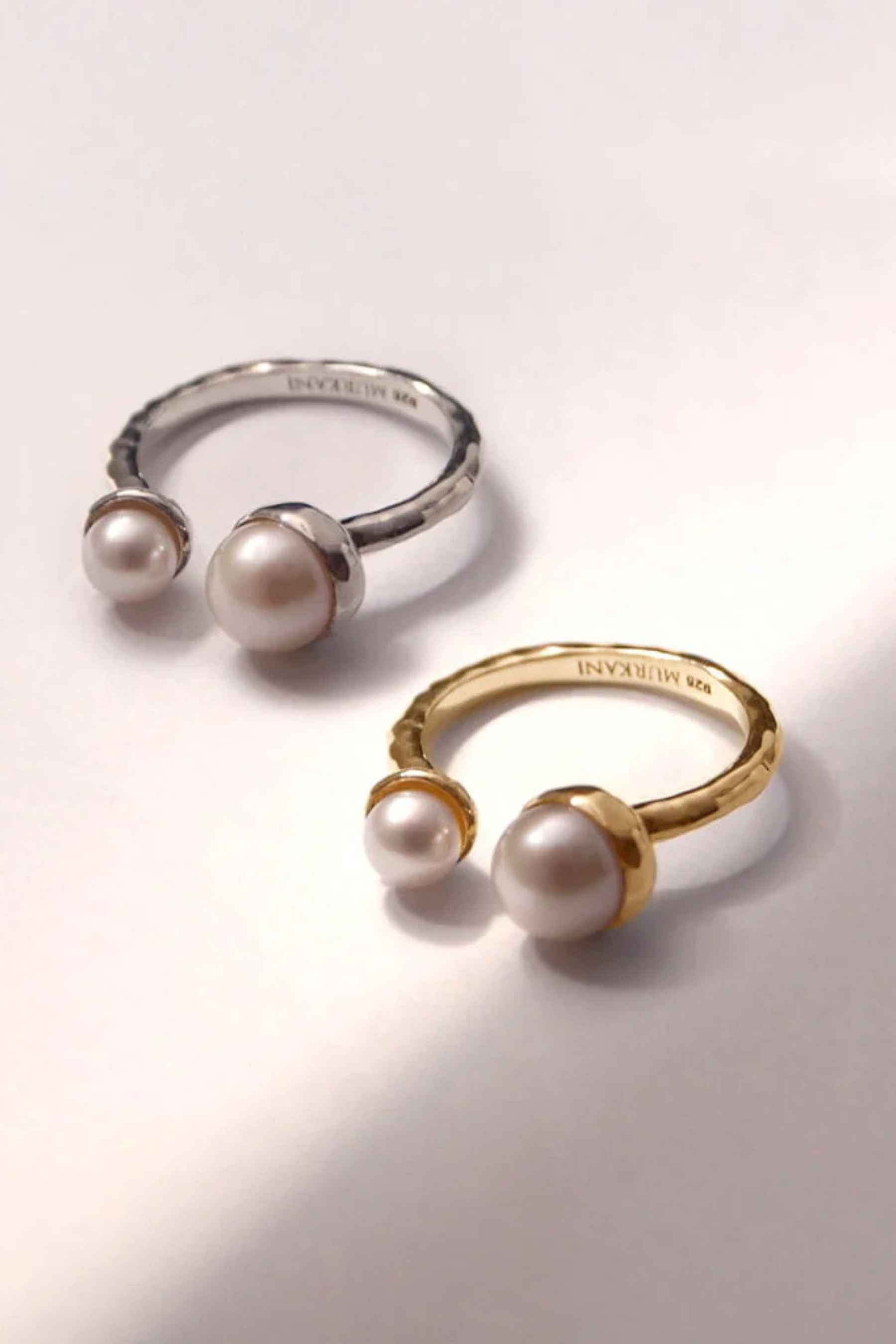 Riviera Double Pearl Ring | 18KT YGP