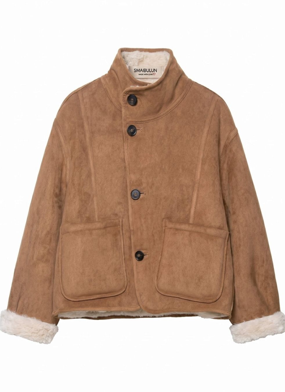 Two Way Reversible Fur Jacket | Tan/Natural