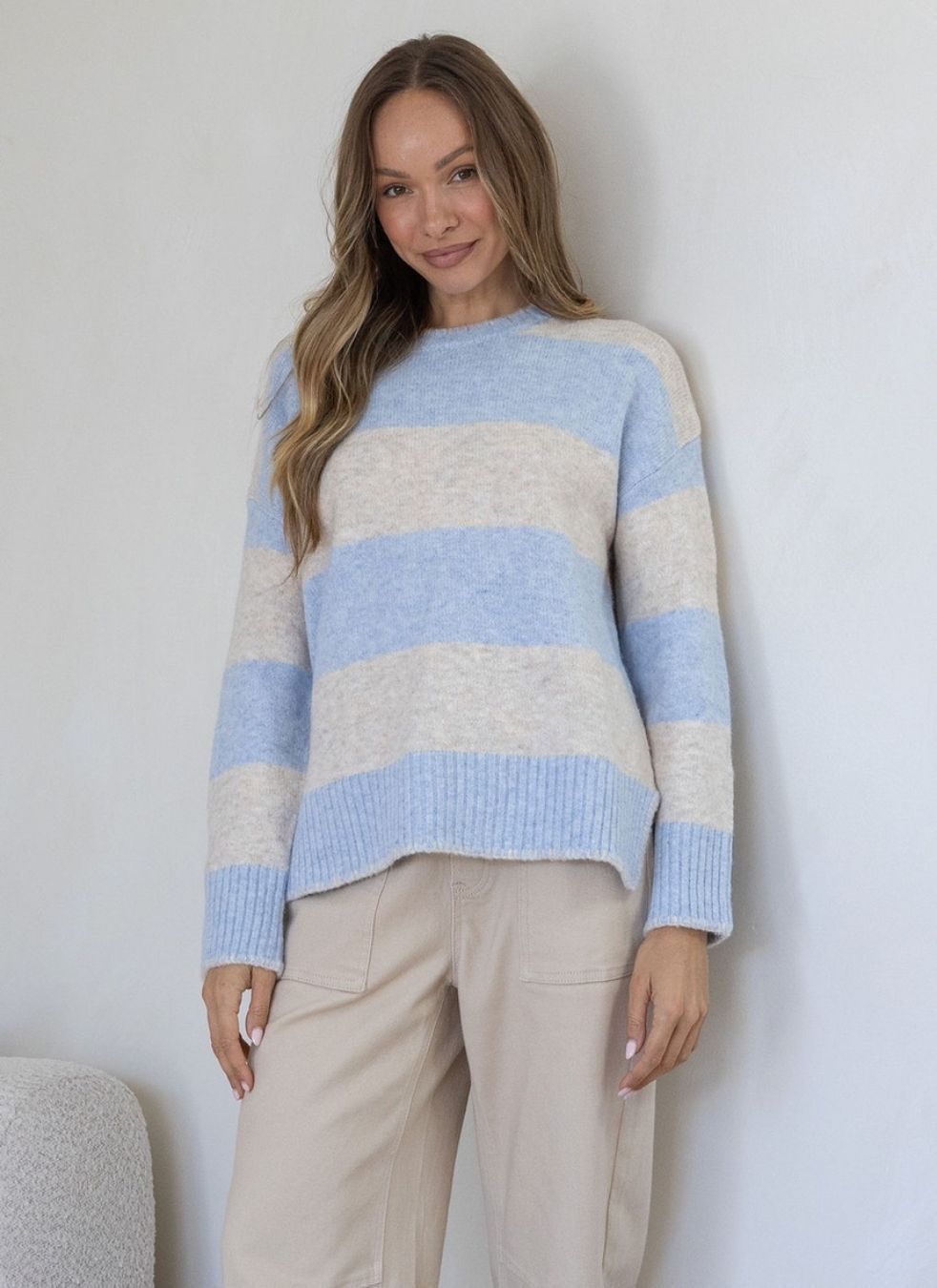 Stripe Canyon Knit | Blue &amp; Natural