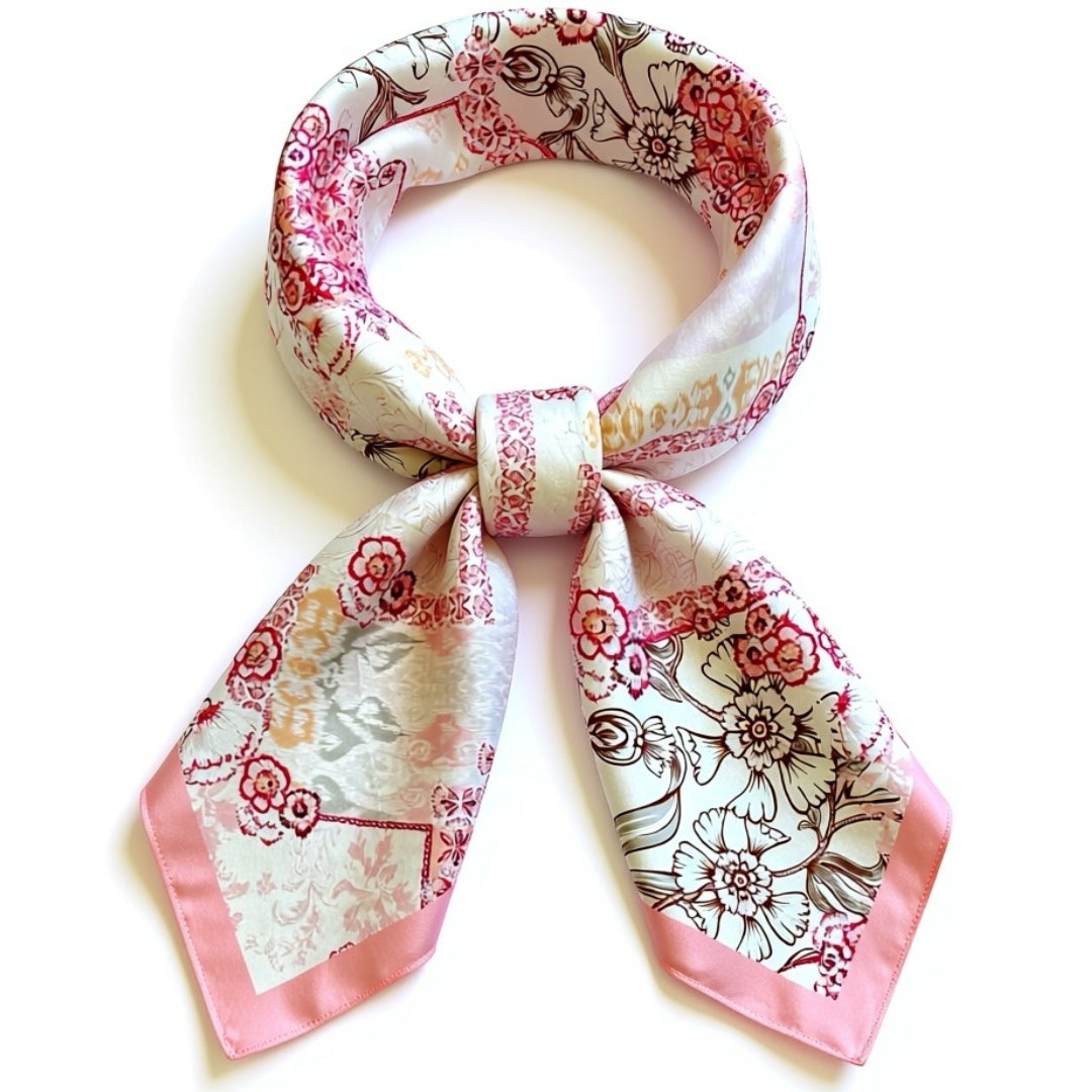 Scarf | Floral &amp; Batik Pink Print