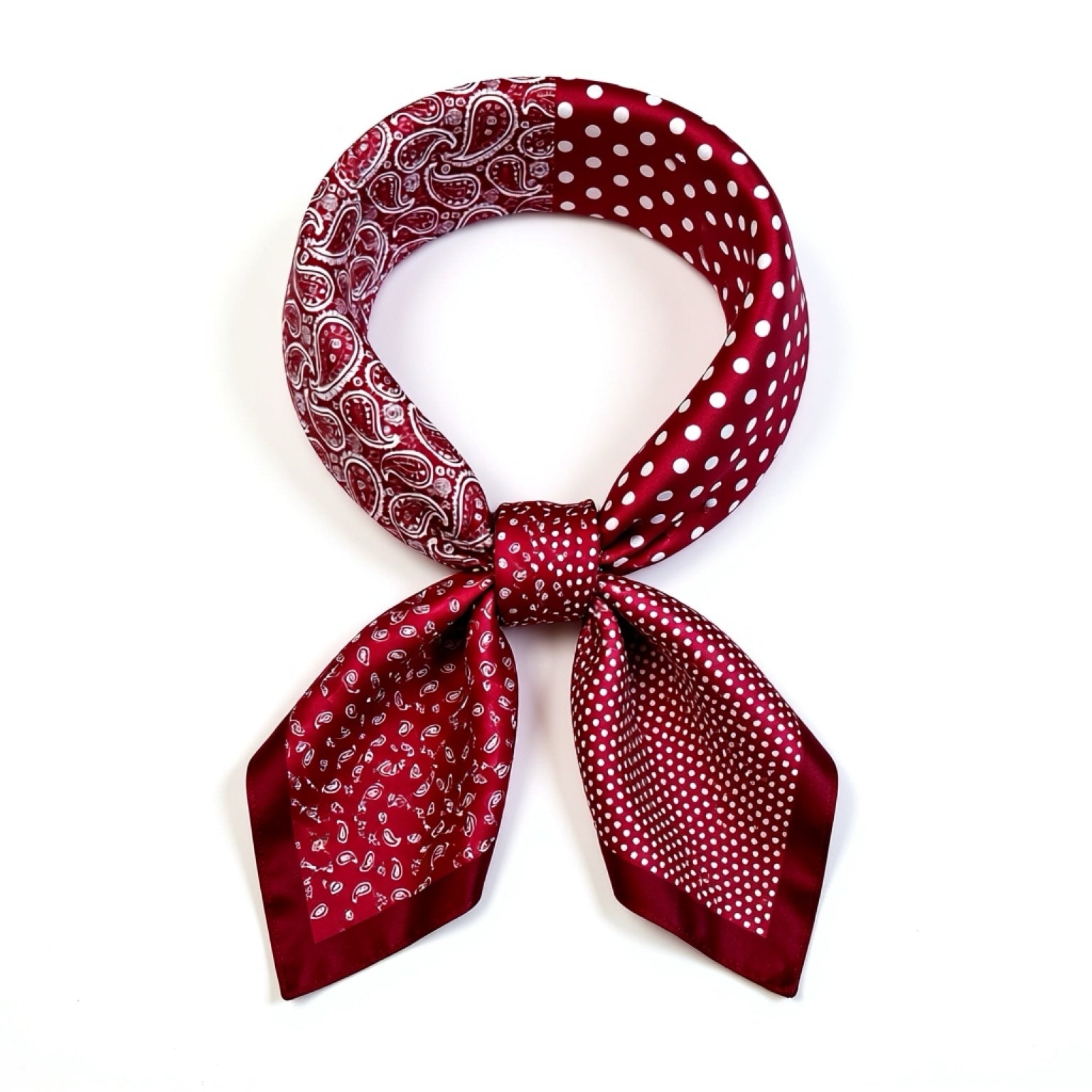 Scarf | Cherry Spot &amp; Paisley Print