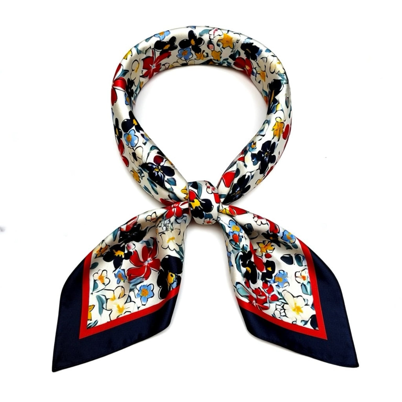 Scarf | Navy &amp; Red Floral
