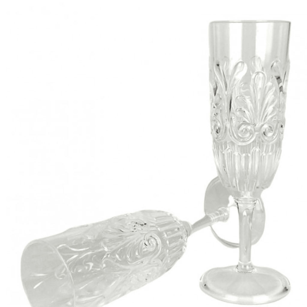 RSTC  Acrylic Champagne Scollop Flute | Clear available at Rose St Trading Co