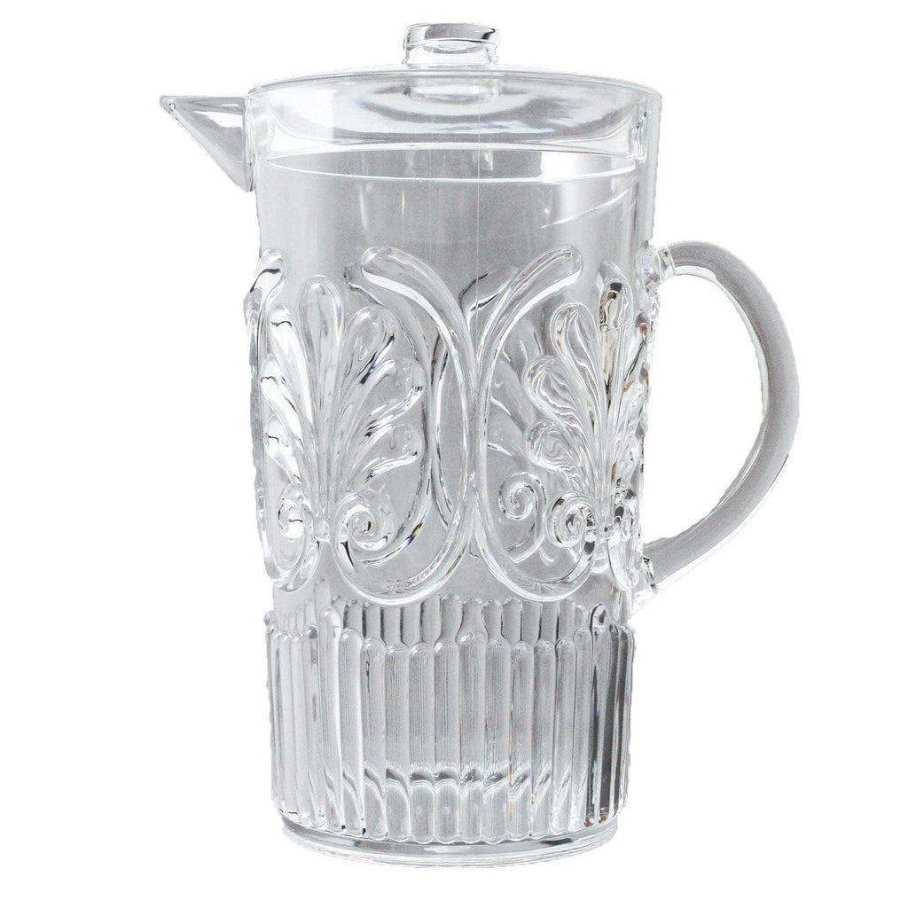 RSTC  Acrylic Scollop Des Pitcher | Clear available at Rose St Trading Co