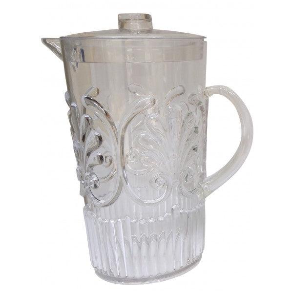 RSTC  Acrylic Scollop Des Pitcher | Clear available at Rose St Trading Co