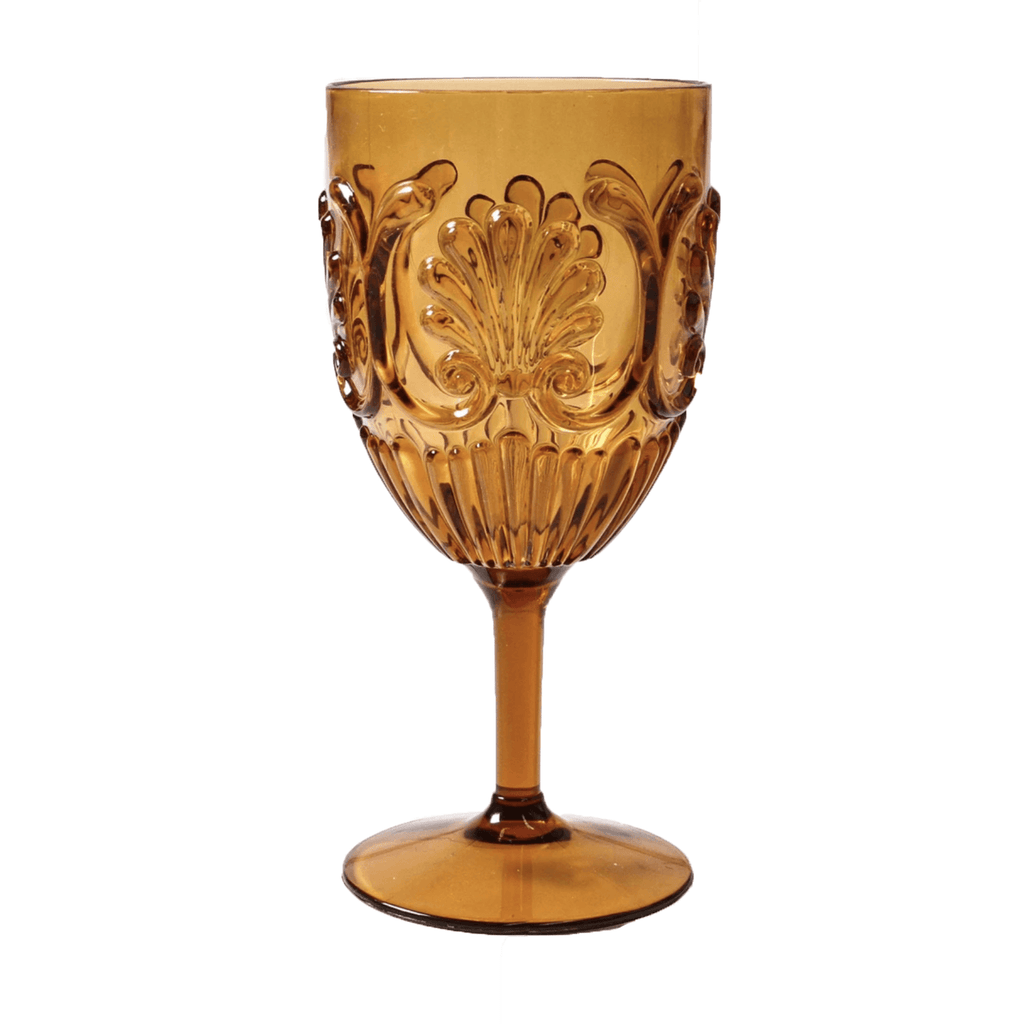 RSTC  Acrylic Wine Glass Scollop | Amber available at Rose St Trading Co