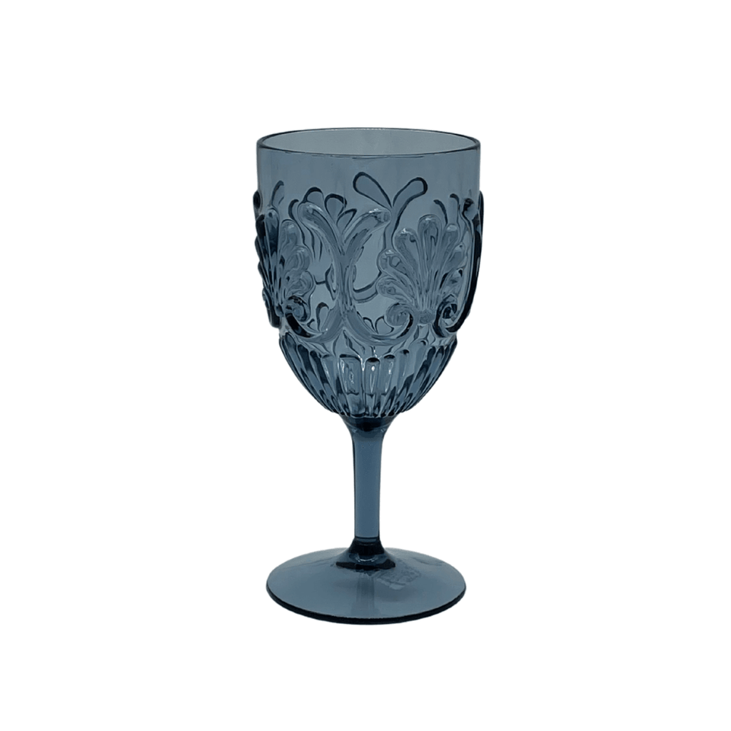 RSTC  Acrylic Wine Glass Scollop | Blue available at Rose St Trading Co