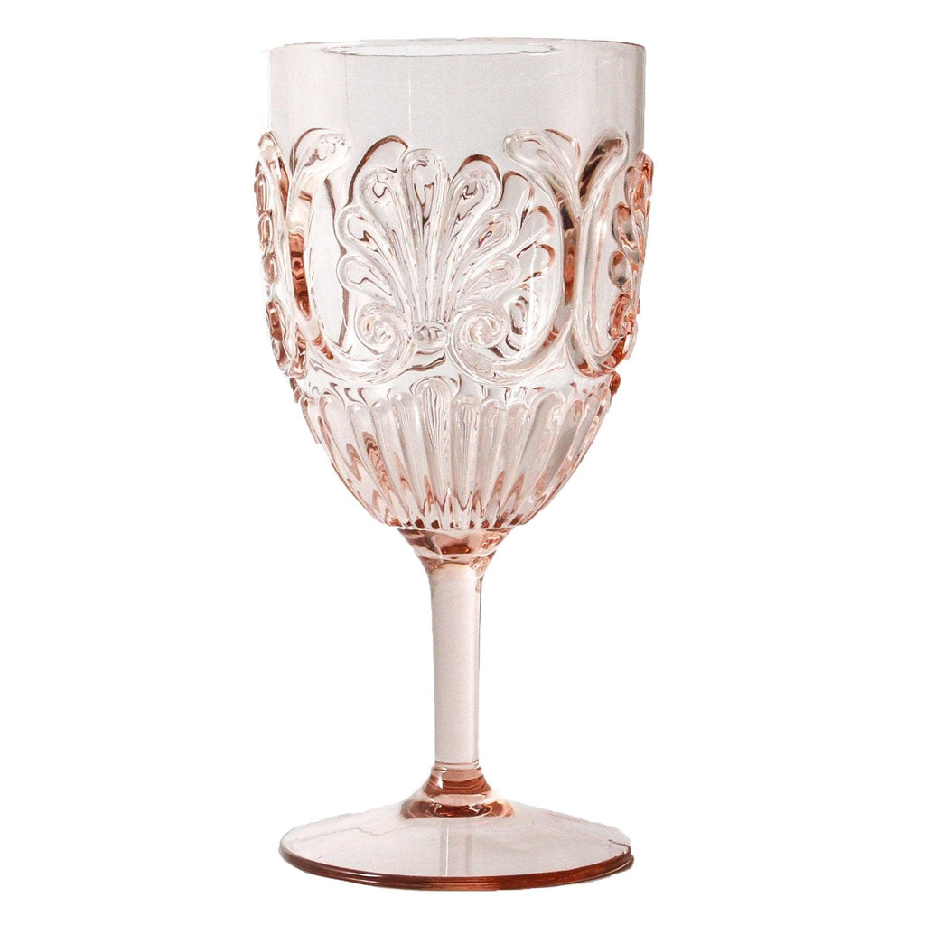 RSTC  Acrylic Wine Glass Scollop | Blush available at Rose St Trading Co