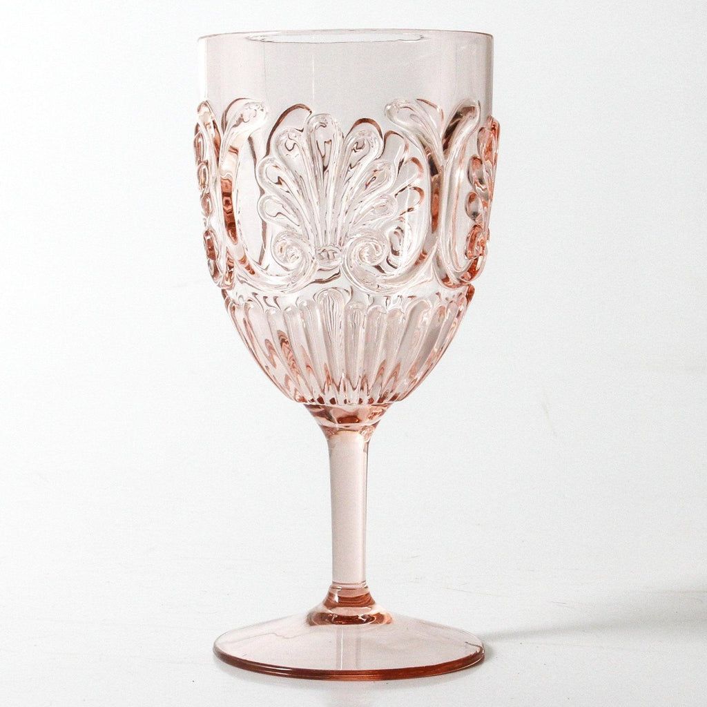 RSTC  Acrylic Wine Glass Scollop | Blush available at Rose St Trading Co