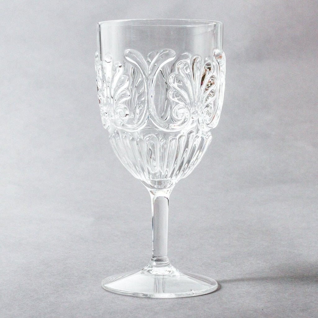 RSTC  Acrylic Wine Glass Scollop | Clear available at Rose St Trading Co