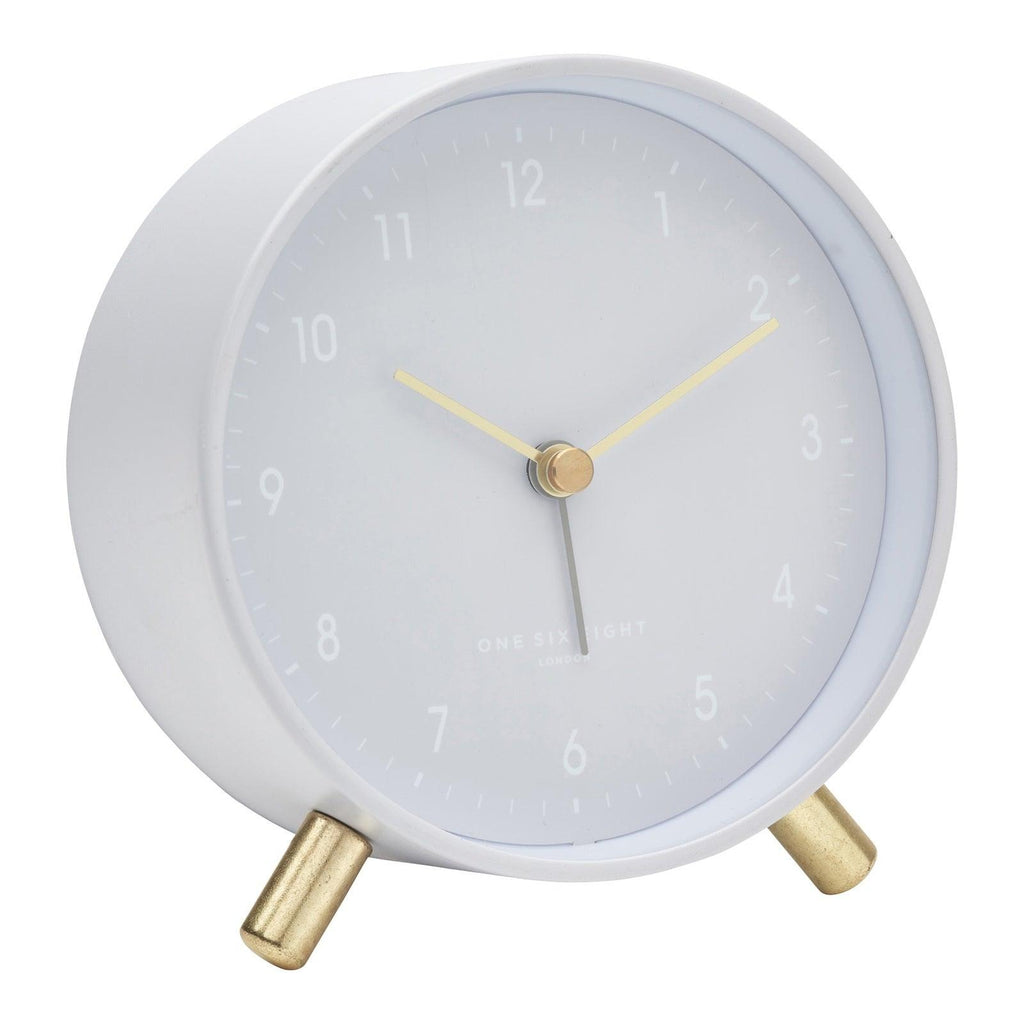One Six Eight London  Alana Cool Grey Silent Alarm Clock available at Rose St Trading Co