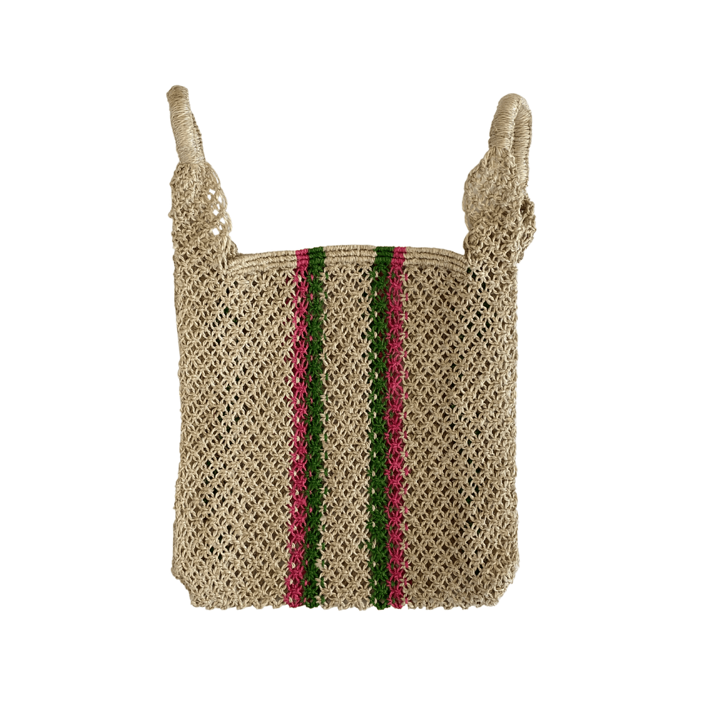 The Jacksons  Aloha Jute Bag | Green /Pink available at Rose St Trading Co