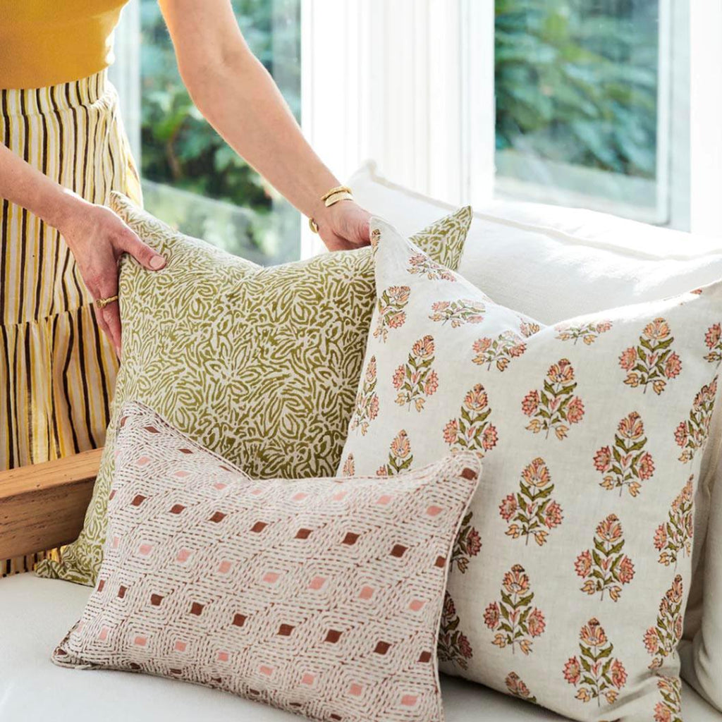 Amalfi Cactus Linen Cushion - Rose St Trading Co