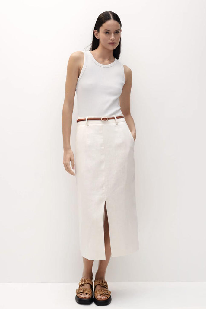 Annie Linen Skirt | Ivory - Rose St Trading Co