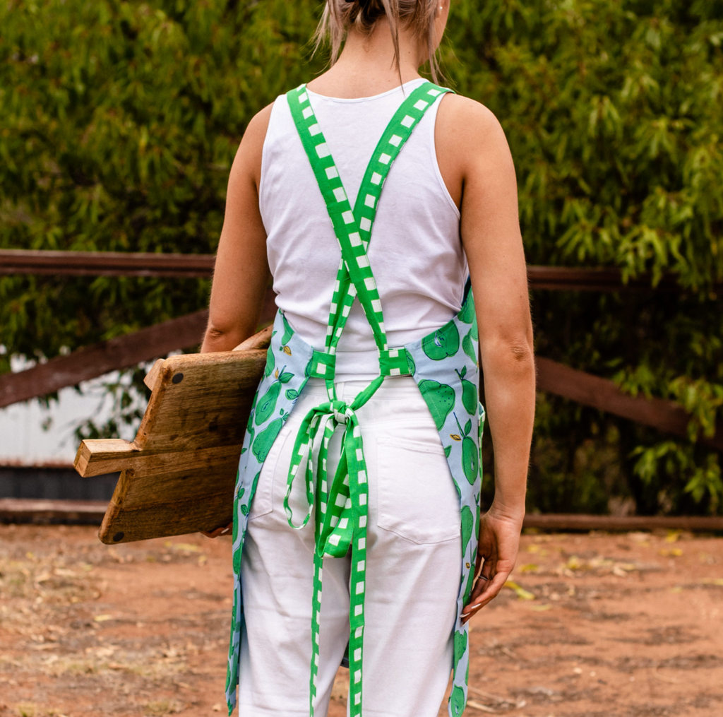 Bright Threads  Apron | Pear available at Rose St Trading Co