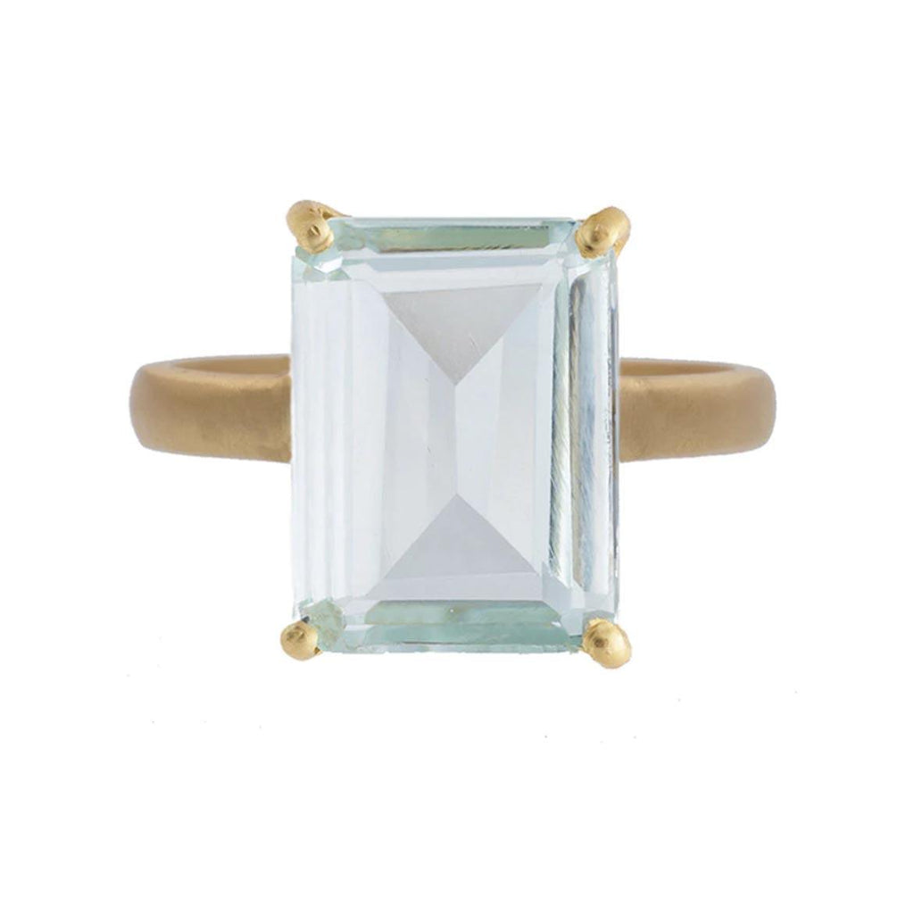 Aquamarine Glass Ring - Rose St Trading Co