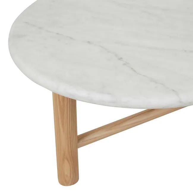 Shop Artie Oval Marble Coffee Table | Matt White Natural Ash by ...