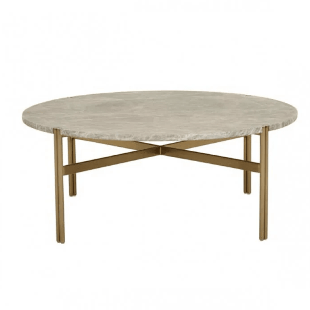 Globe West  Atlas Twin Coffee Table | Matte Grey Marble/Brushed Gold available at Rose St Trading Co